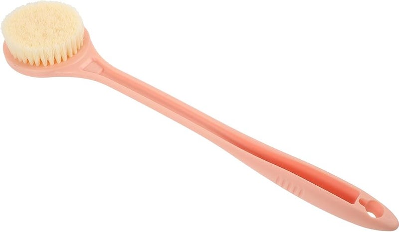 Pink Long Handle Back Scrubber Bath Brush with Soft Bristles Body Exfoliating Tool for Men and Women - Image 1
